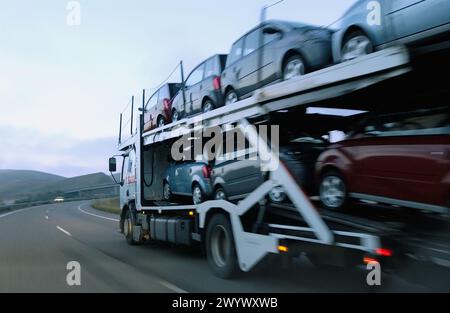 Nachtverkehr. Burgos. Spanien. Stockfoto