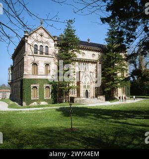 Palacio del Marqués de Comillas. Comillas. Kantabrien, Spanien. Stockfoto