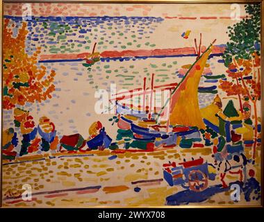 Port de Collioure, le cheval blanc, 1905, André Derain, Musée d'Art Moderne, Troyes, Region Champagne-Ardenne, Departement Aube, Frankreich, Europa. Stockfoto