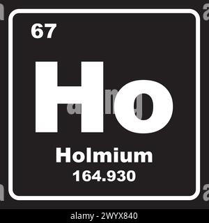 Holmium-Symbol, chemisches Element im Periodensystem Stock Vektor