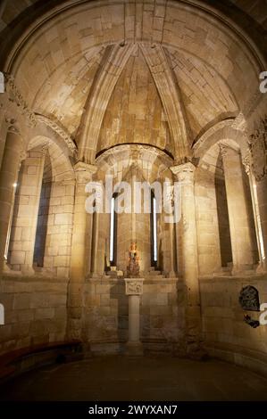 Romanische Kapelle San Pedro. Kathedrale, Santo Domingo De La Calzada, La Rioja. Spanien. Stockfoto