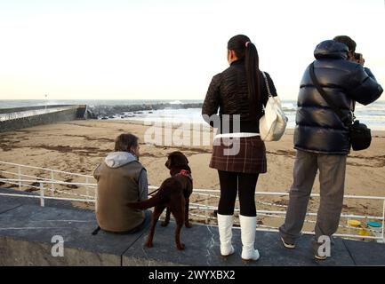 Zurriola Beach, Donostia, San Sebastian, Gipuzkoa, Baskenland, Spanien. Stockfoto