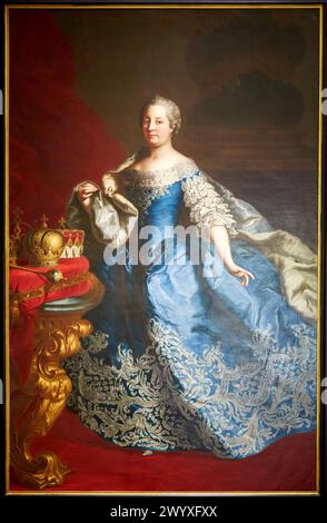 Maria Theresia als Erzherzogin von Österreich und Königin von Böhmen und Ungarn, Martin van Meytens, 1745, Deutsches Historisches Museum, Berlin, Deutschland. Stockfoto