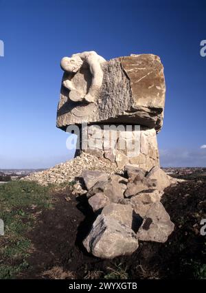 Die Skulptur Arte et Labor von Thompson Dagnall wurde 1999 für Blackburn zusammen mit dem Darwen Borough Council fertiggestellt Stockfoto