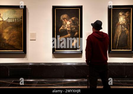 ´Saturn verschlingt seine Son´, eines der Lebensphase Paintings´ von Francisco de Goya, Museo del Prado, Madrid, Spanien. Stockfoto