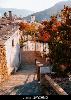 Straße im malerischen Dorf Capileira, las Alpujarras, Granada, Andalucía, Spanien, Europa Stockfoto