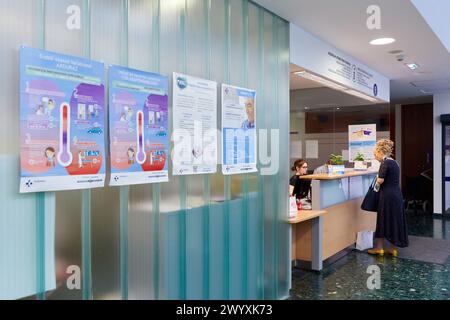 Empfang von Patienten, Grundversorgung, Egia Health Center, Donostia, San Sebastian, Gipuzkoa, Baskenland, Spanien. Stockfoto