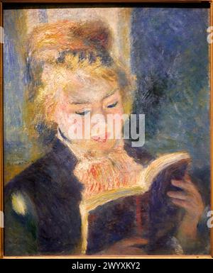 "La Liseuse", 1874-1876, Pierre Auguste Renoir, 1841-1919, Musée d'Orsay, Paris, Frankreich, Europa. Stockfoto