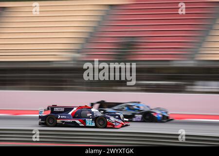 Montmelo, Espagne. April 2024. 21 SCHNEIDER Daniel (BH), MEYRICK Andrew (gbr), JARVIS Oliver (gbr), United Autosports, Oreca 07 - Gibson, Aktion beim Prolog der European Le Mans Series 2024 auf dem Circuit de Barcelona-Catalunya vom 8. Bis 9. April 2024 in Montmelo, Spanien - Foto Eric Alonso/DPPI Credit: DPPI Media/Alamy Live News Stockfoto