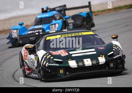 Montmelo, Espagne. April 2024. 55 CAMERON Duncan (gbr), PEREZ David (zaf), GRIFFIN Matthew (irl), Spirit of Race, Ferrari 296 LMGT3, Aktion während des Prologs der European Le Mans Series 2024 auf dem Circuit de Barcelona-Catalunya vom 8. bis 9. April 2024 in Montmelo, Spanien - Foto Eric Alonso/DPPI Credit: DPPI Media/Alamy Live News Stockfoto