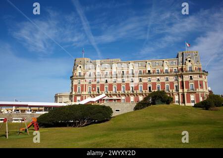 Hotel du Palais Biarritz, Aquitaine, Baskenland, Pyrenees Atlantiques 64, Frankreich. Stockfoto