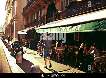 Terrasse. Galerie Vivienne. Paris. Frankreich. Stockfoto