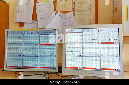 Geburtsraum, Geburtsbereich, Neugeborene, Krankenhaus Donostia, San Sebastian, Gipuzkoa, Baskenland, Spanien. Stockfoto