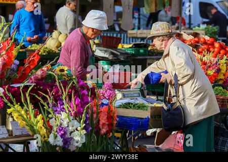 Markt, Place des Lices Square, Rennes, Bretagne, Bretagne, Bretagne, Frankreich. Stockfoto