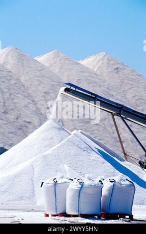 Salzindustrie. Santa Pola. Alicante. Spanien. Stockfoto