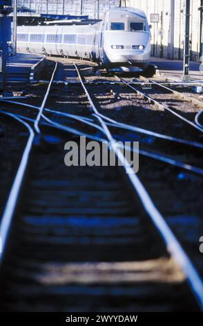 TGV (Hochgeschwindigkeitszug). Hendaye. Frankreich. Stockfoto