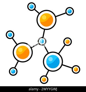 Atom- oder Molekül-Symbol. Wissenschaftsartikel. Medizinisches Konzeptbild. Stock Vektor