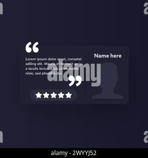 Testimony Template für Web, Testimonial Vektor Stock Vektor