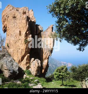 Les Calanches de Piana, Korsika, Frankreich. Stockfoto