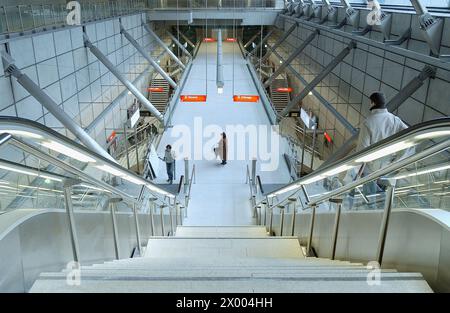 Bahnhof Ansio, Bilbao U-Bahn, entworfen vom Architekten Normal Foster. Barakaldo, Bilbao. Biskaya, Euskadi. Spanien. Stockfoto