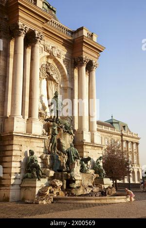 Matthias-Brunnen, Königspalast, Budapest, Ungarn. Stockfoto