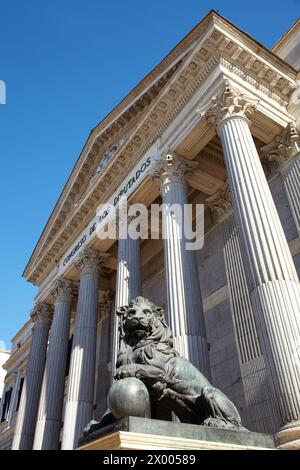 Abgeordnetenkongress, Palast des spanischen Parlaments, Madrid, Spanien. Stockfoto