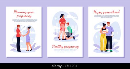 Vektorplakate zur Familienplanung Stock Vektor