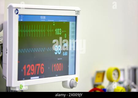 Reanimationsstation, ambulante Chirurgie, Krankenhaus Donostia, San Sebastian, Gipuzkoa, Baskenland, Spanien. Stockfoto