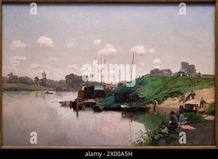 Sommertag auf der seine, ca. 1870-1875, Martin Rico (1833-1908). Stockfoto