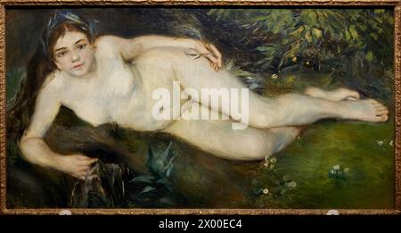 "Eine Nymphe am Fluss", 1869-1870, Pierre-Auguste Renoir. Stockfoto