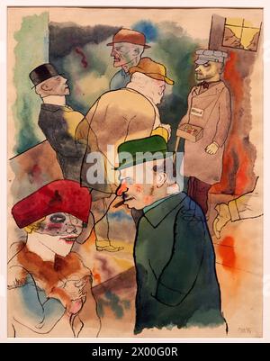 George Grosz, Berlín, 1893-1959, Dämmerung, 1922, Thyssen Bornemisza Museum, Madrid, Spanien, Europa. Stockfoto