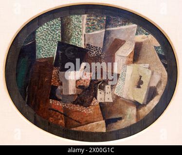 Karten und Würfel, 1914, Georges Braque (1882-1963), Reina Sofia Museum, Madrid, Spanien, Europa. Stockfoto