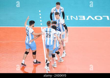 Santiago Danani, Luciano Vicentin, Pablo Koukartsev, Joaquin Gallego, Luciano Palonsky, Matias Sanchez (Argentinien). Volleyball-Weltmeisterschaft 2022. Stockfoto