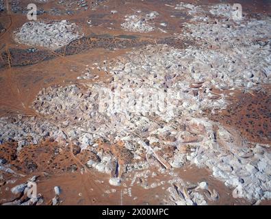 Luftaufnahme der Andamooka Opalfelder im Outback South Australia. Stockfoto