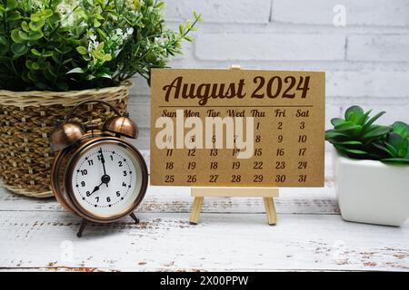 Monatskalender August 2024 für Planung und Management Stockfoto