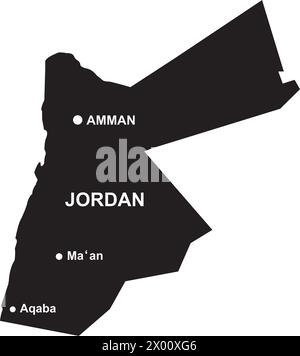 Jordan Karte Symbol Vektor Illustration einfaches Design Stock Vektor