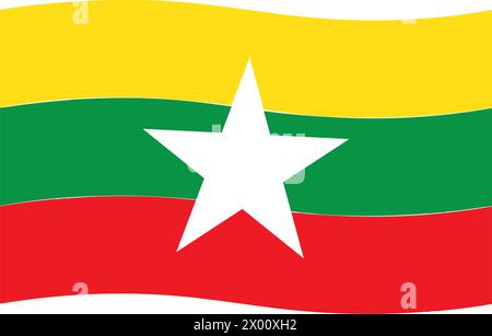 Myanmar Flagge Logo Vektor Illustration Symbol Design Stock Vektor