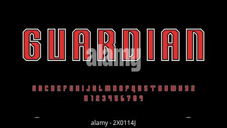 Satz von Alphabeten Schriftzeichen Buchstaben und Zahlen Moderne abstrakte Vektorillustration Stock Vektor