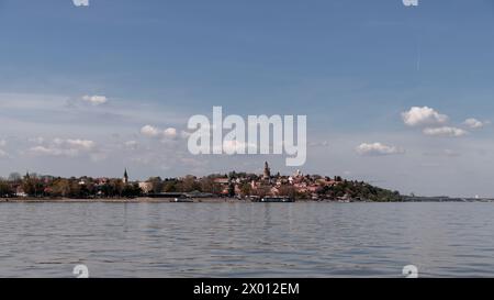 Blick auf Zemun, eine Stadt am Ufer der Donau in Serbien Stockfoto