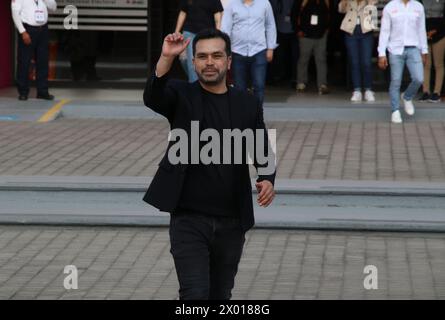 Nicht exklusiv: 6. April 2024, Mexiko-Stadt, Mexiko: Jorge Alvarez Maynez, Kandidat für die Präsidentschaft Mexikos für die Partei Movimiento Ciudadano, AT Stockfoto