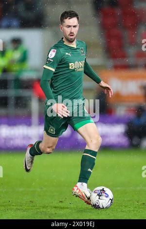 Rotherham, Großbritannien. April 2024. Plymouth Argyle Stürmer Ryan Hardie (9) in Aktion The Rotherham United FC gegen Plymouth Argyle FC im Aesseal New York Stadium, Rotherham, England, Großbritannien am 5. April 2024 Credit: Every Second Media/Alamy Live News Stockfoto