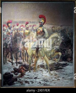 „Vor der Ladung. The Carabiniers at Winkowo“, 1900, Jean-Baptiste-Edouard Detaille, Musée de l’Armée, Hôtel National des Invalides, Paris, Frankreich Stockfoto
