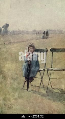 Die Dame in Warten, Illustration. Aquarell gemalt von Rose Barton aus „Familied London“ (1904). Stockfoto