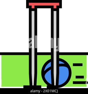 rover Croquet Spiel Farbe Symbol Vektor Illustration Stock Vektor