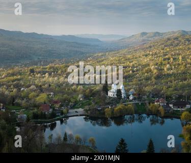 Landschaft in der Nähe von Nucsoara, Kreis Argeș, Muntenia, Rumänien Stockfoto