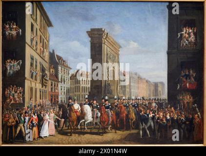 "Le Passage des souverains alliés devant la porte Saint-Denis, en avril 1814", 1815, Jean Zippel, Petit Palais Musée des Beaux Arts de la Ville de Par Stockfoto