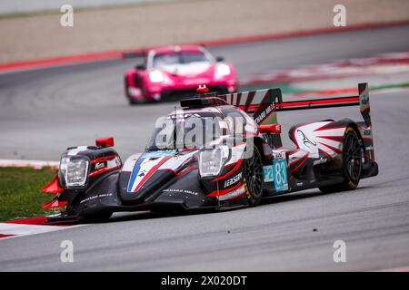 Montmelo, Espagne. April 2024. 83 PERRODO Francois (fra), VAXIVIERE Matthieu (fra), ROVERA Alessio (ita), Oreca 07 - Gibson, Aktion beim Prolog der European Le Mans Series 2024 auf dem Circuit de Barcelona-Catalunya vom 8. Bis 9. April 2024 in Montmelo, Spanien - Foto Eric Alonso/DPPI Credit: DPPI Media/Alamy Live News Stockfoto