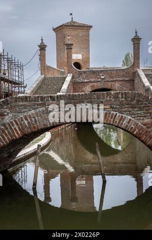 Comacchio ist eine Stadt in der Adria in der Provinz Ferrara in der Region Emilia-Romagna in Italien Stockfoto