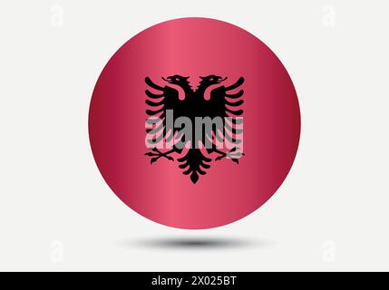 Nationalflagge Albaniens, Flagge Albaniens, Zeichen Albaniens. Flagge von Albanien mit Gefälle. Stock Vektor