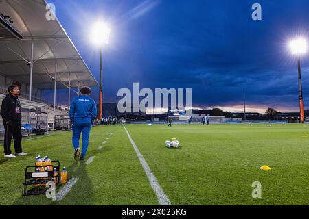 Christchurch, Neuseeland, 9. April 2024: Ein allgemeiner Blick auf das Apollo Projects Stadium vor der Freundschaftsreise zwischen Neuseeland und Thailand im Apollo Projects Stadium in Christchurch, Neuseeland. Quelle: James Foy / Alamy Live News Stockfoto